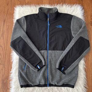 The North Face Denali Fleece Jacket Boy XL Full Zip BlackGray Outdoor Logo 18/20